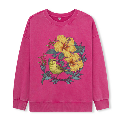 Amakihi Front-printed Washed Sweatshirt