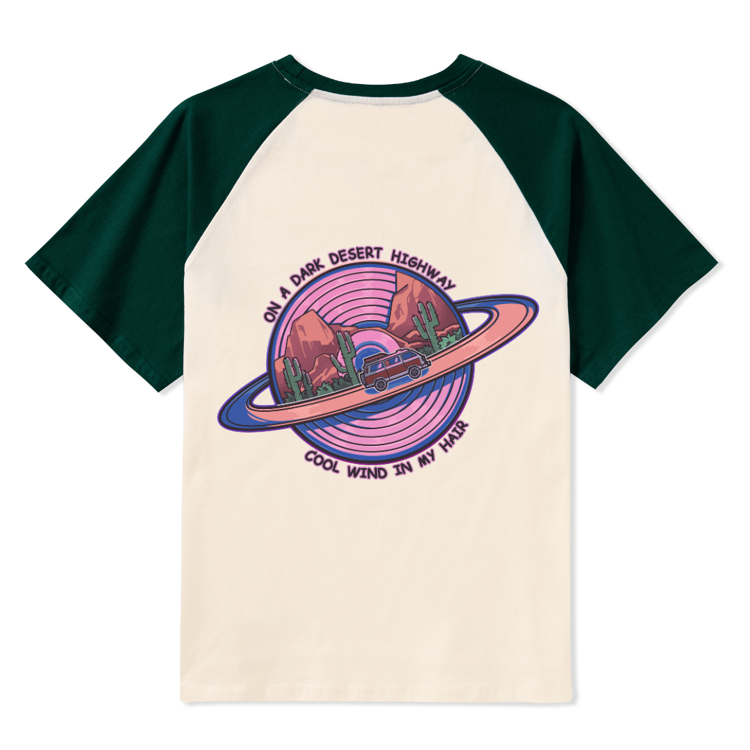 On A Dark Desert Highway Raglan Short Sleeve Top