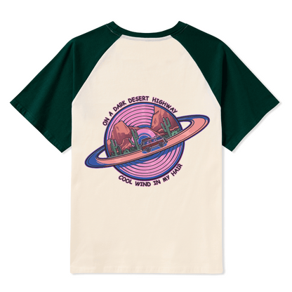 On A Dark Desert Highway Raglan Short Sleeve Top