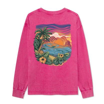 Golden Beach Washed Long Sleeve Top