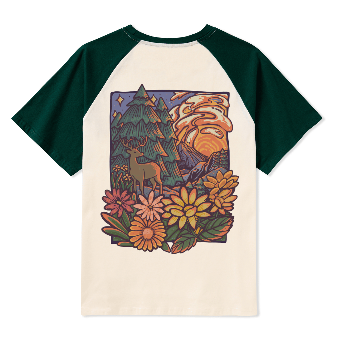 Wander In The Forest Raglan Short Sleeve Top