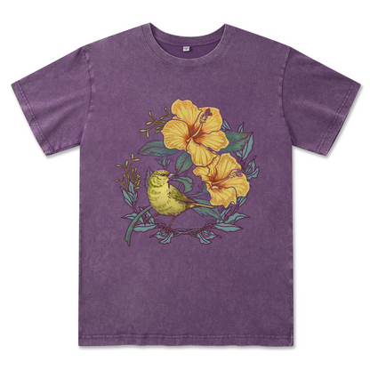 Amakihi Front-printed Washed Tee