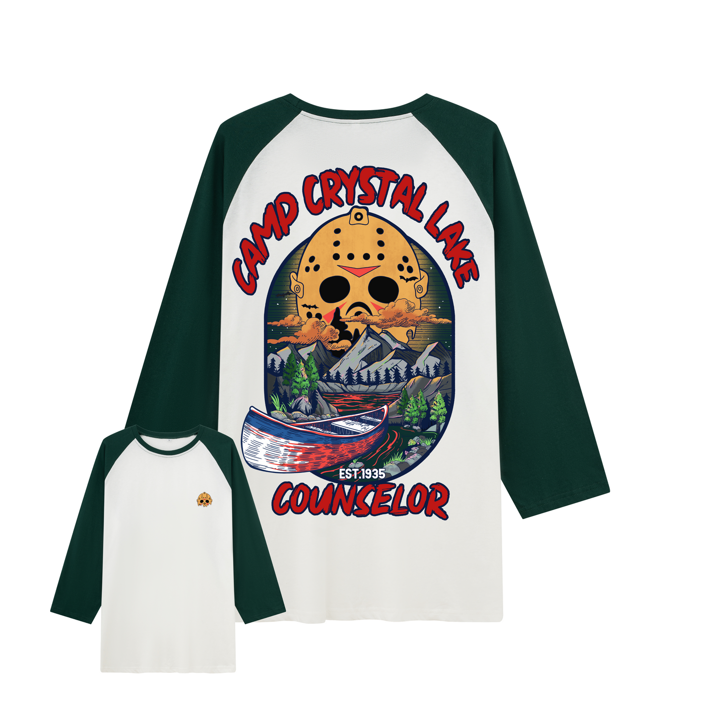 Camp Crystal Lake Raglan Long Sleeve Tops
