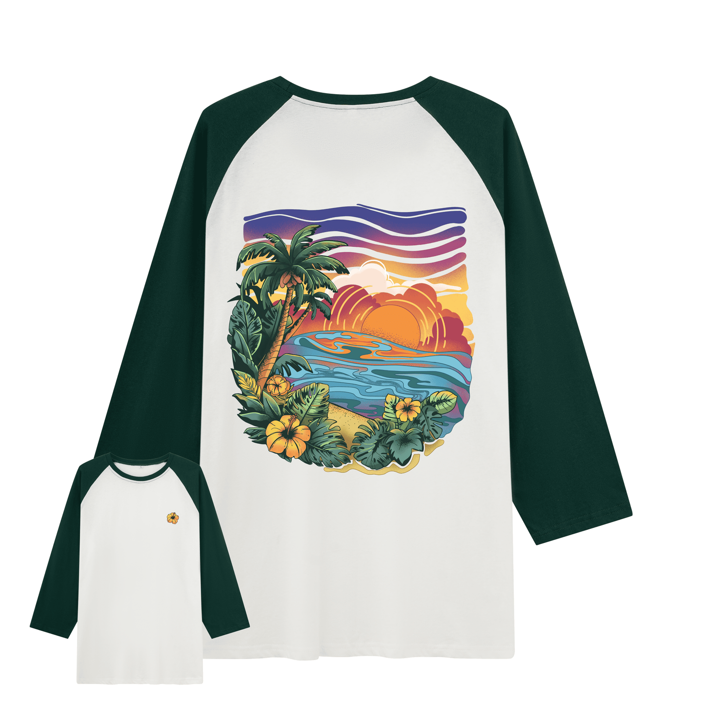 Golden Glow Raglan Long Sleeve Tops