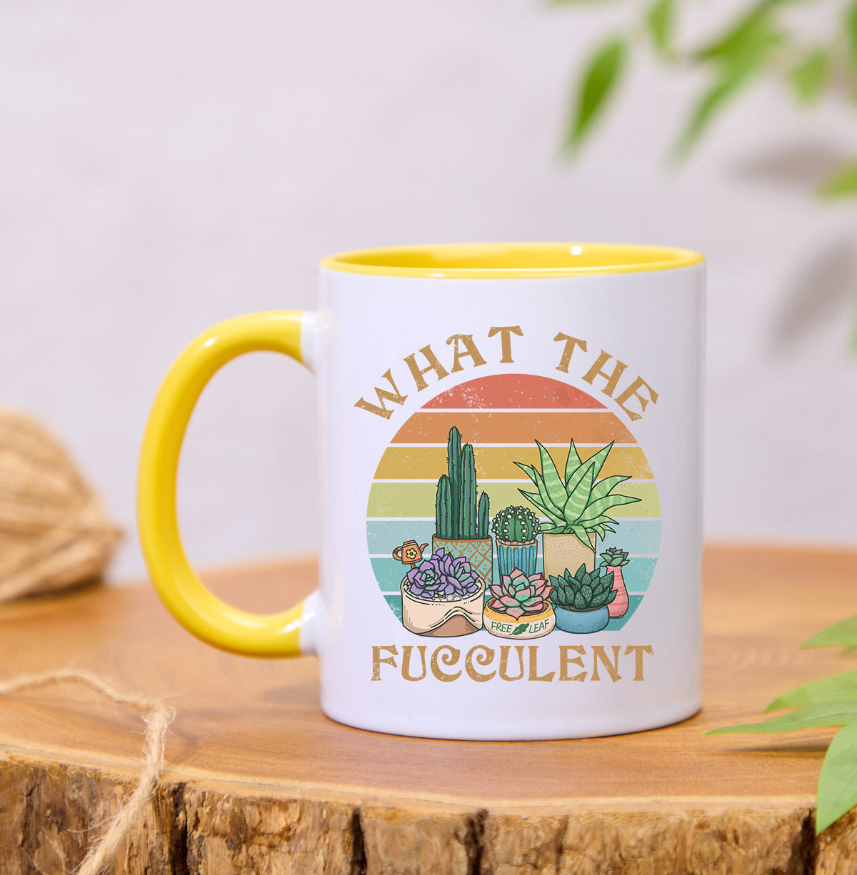 Freeleaf What the Fucculent Colorful Ceramic Mug