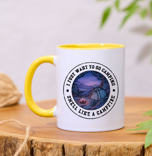 Freeleaf Just Want To Go Camping Colorful Ceramic Mug