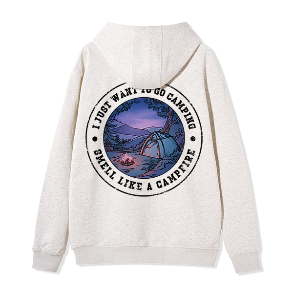 Freeleaf Just Want To Go Camping Unisex Nature Inspired Fleece Full-Zip Hoodie