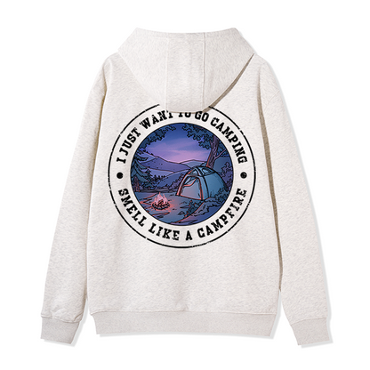 Freeleaf Just Want To Go Camping Unisex Nature Inspired Fleece Full-Zip Hoodie