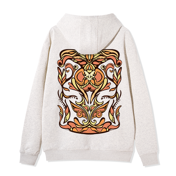 Freeleaf Golden Glow Back-printed Unisex Nature Inspired Fleece Full-Zip Hoodie