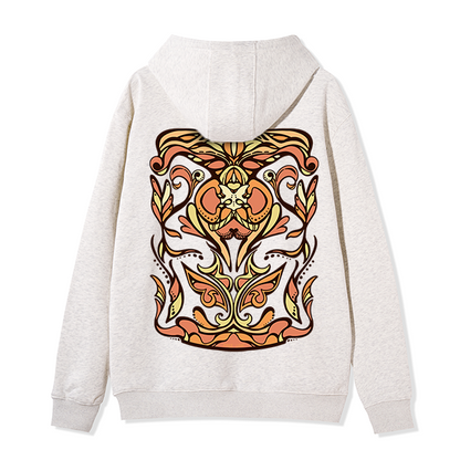 Freeleaf Golden Glow Back-printed Unisex Nature Inspired Fleece Full-Zip Hoodie