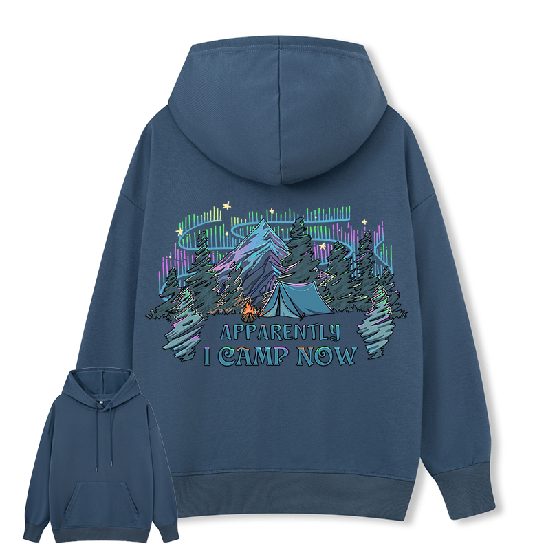 Freeleaf I Camping Now In The Land of Aurora Back-printed Hoodie
