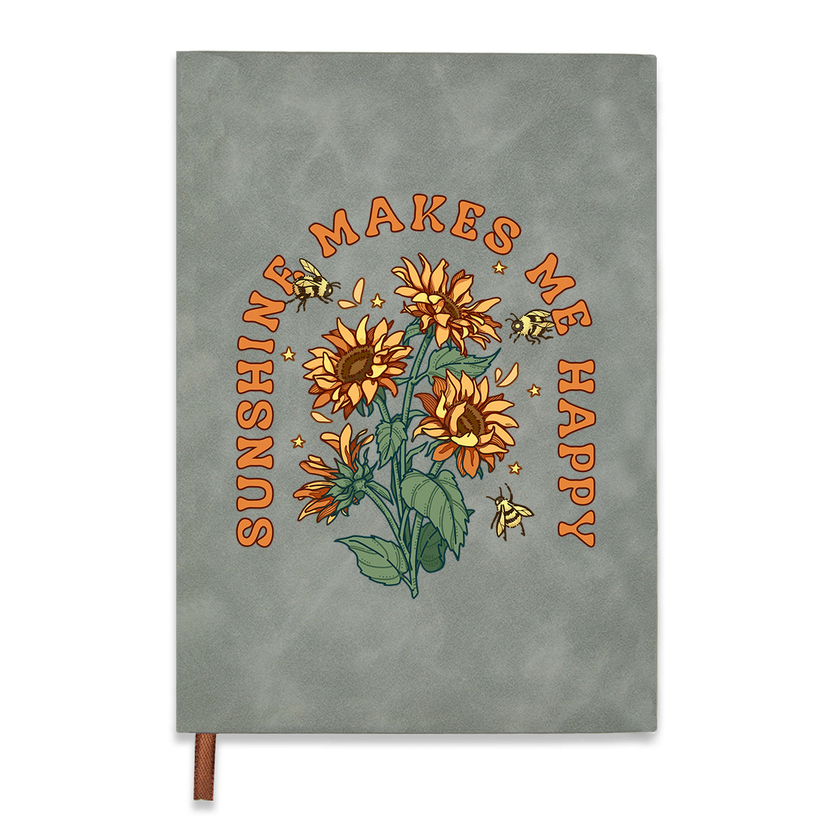 Freeleaf Sunshine Makes Me Happy Leather Journal Notebook