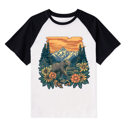 Go Into Nature Front-printed Raglan Short Sleeve Top