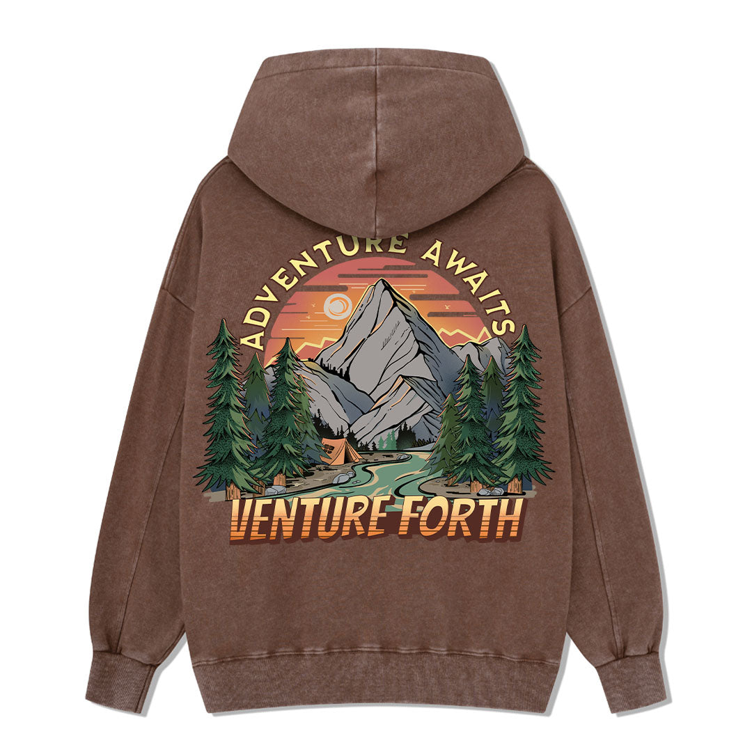 Adventure Awaits Washed Hoodie