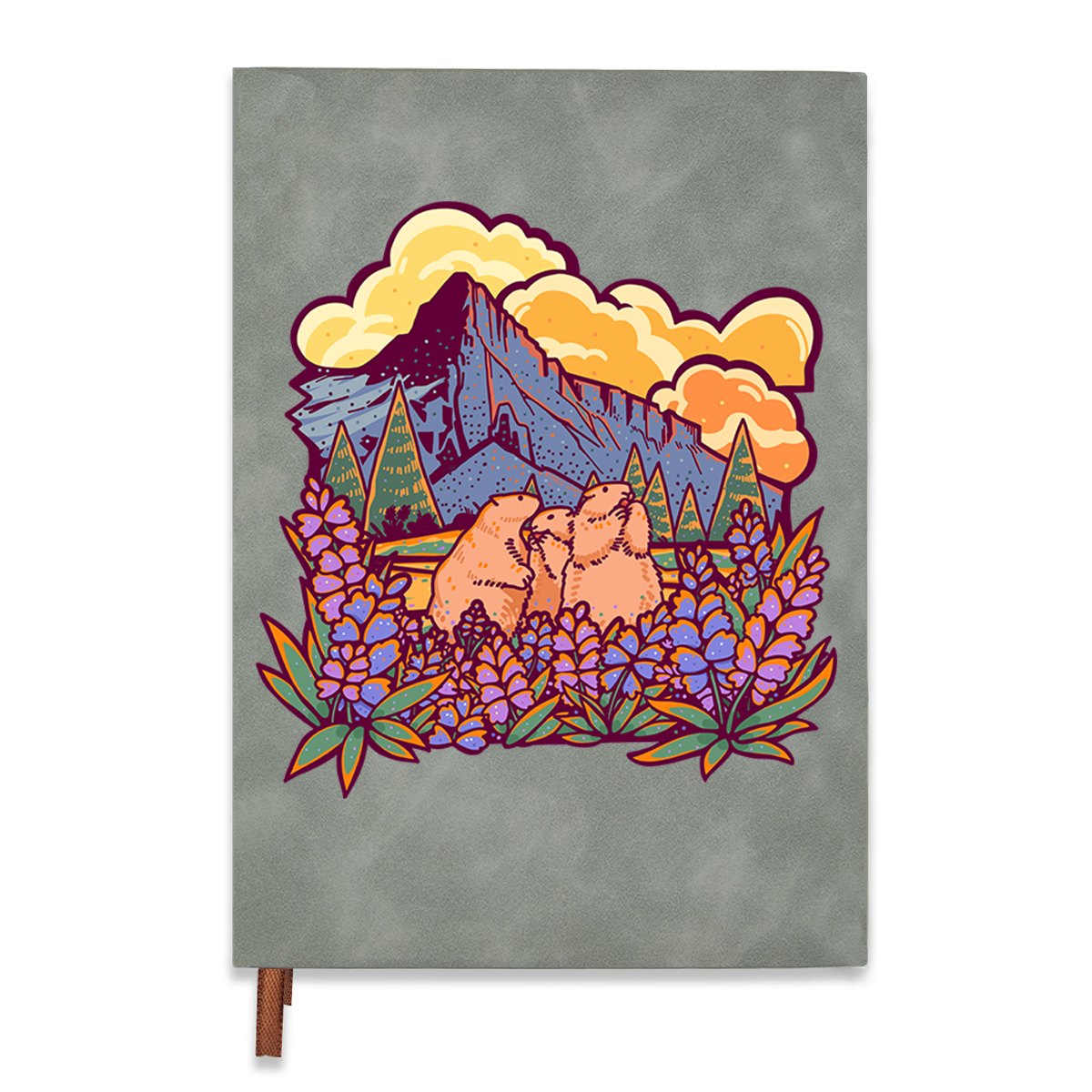 Freeleaf Mount Rainier National Park Vintage Leather Notebook