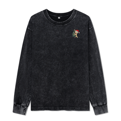 Merry Christmas Washed Long Sleeve Top