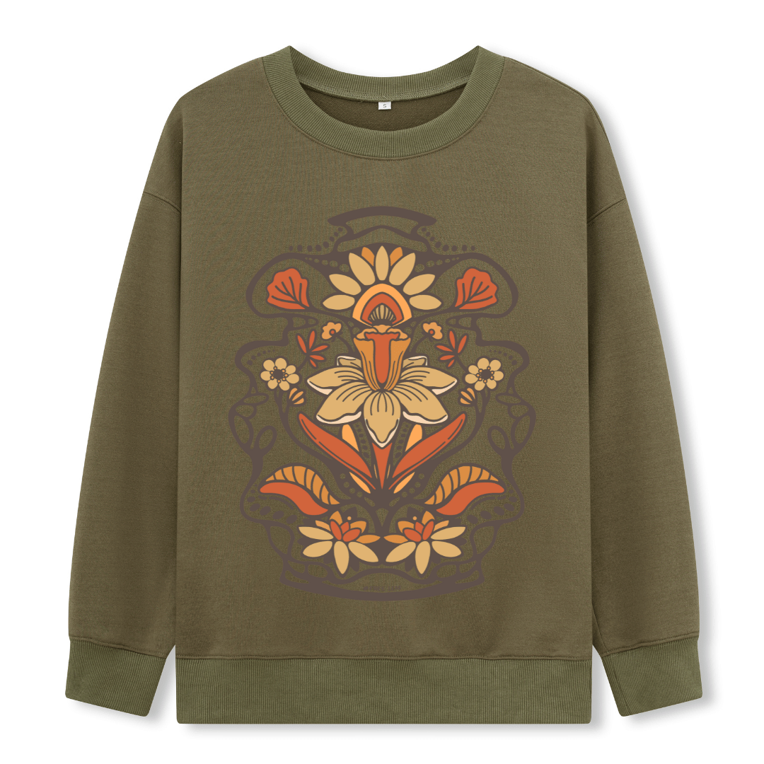Spring Flower Front-printed Sweatshirt