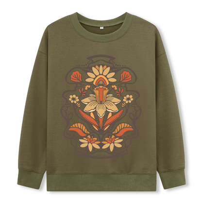 Spring Flower Front-printed Sweatshirt