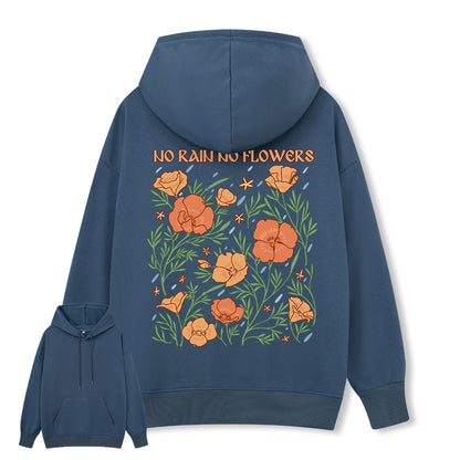 Freeleaf No Rain No Flowers Unisex Back-printed Hoodie