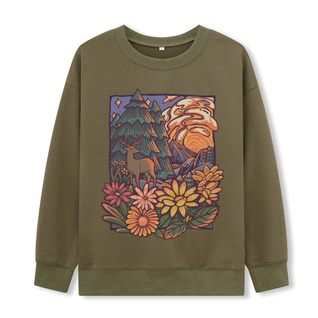 Wander In The Forest Front-printed Sweatshirt