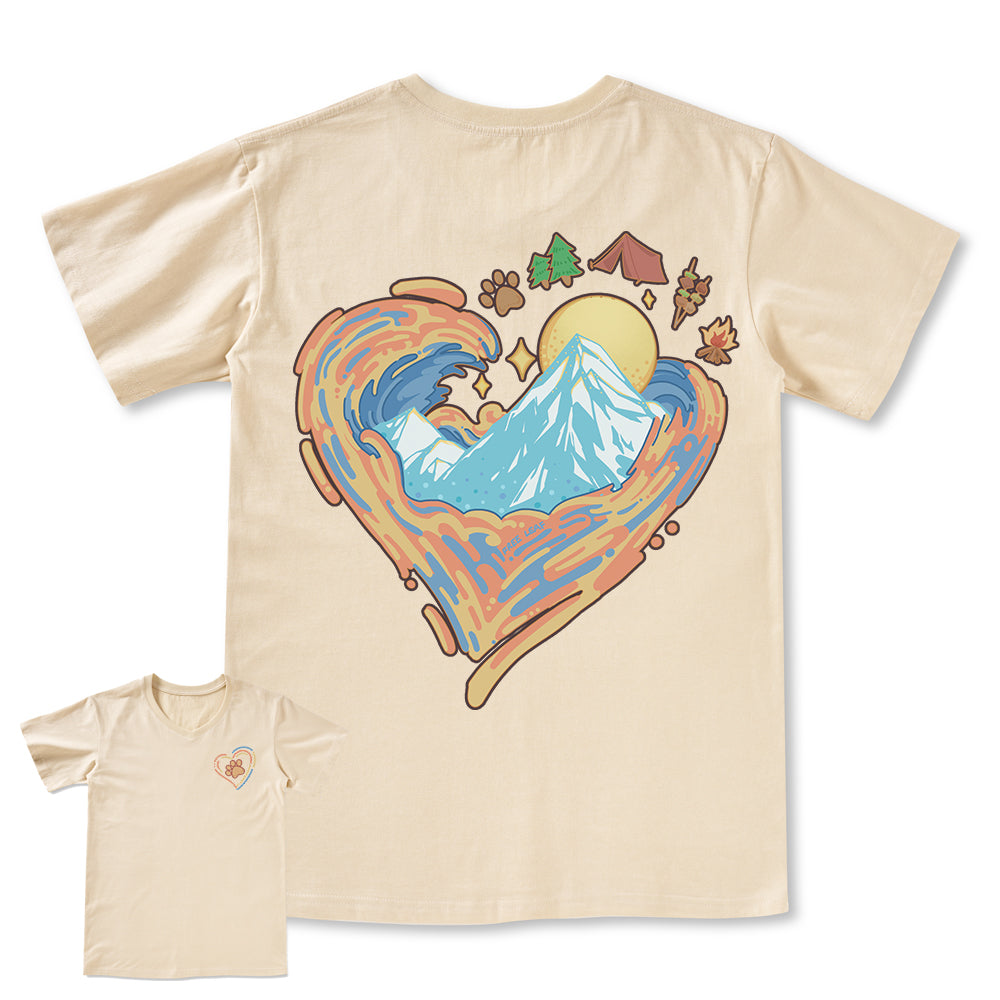 Freeleaf Heart of Wilderness Camping Unisex V-neck Tee