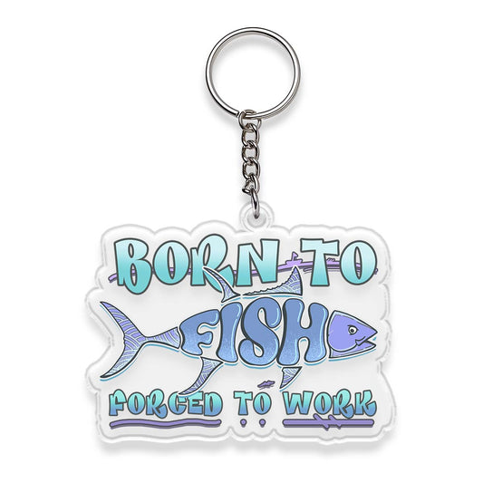 Freeleaf Born To Fish Double-Sided Acrylic Keychain 