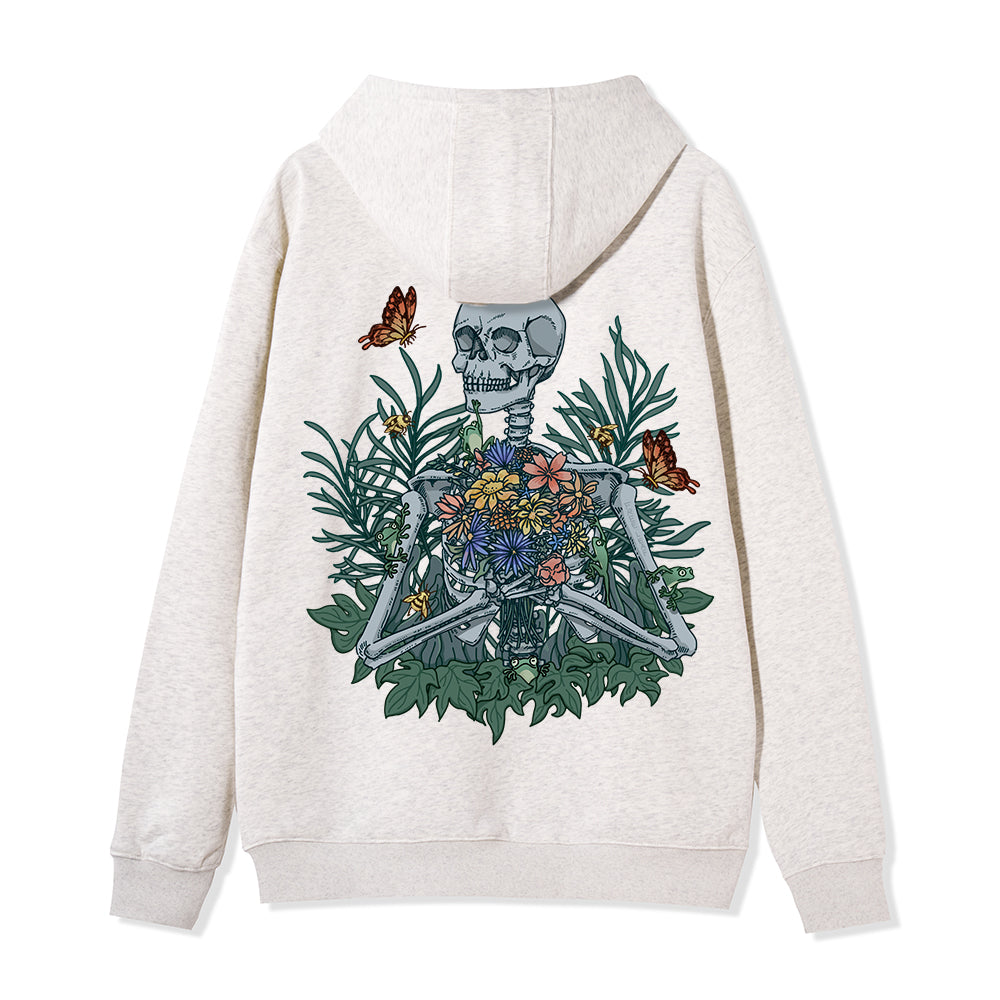 Freeleaf Rebirth in Bloom Unisex Nature Inspired Fleece Full-Zip Hoodie