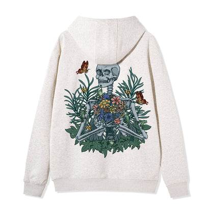 Freeleaf Rebirth in Bloom Unisex Nature Inspired Fleece Full-Zip Hoodie