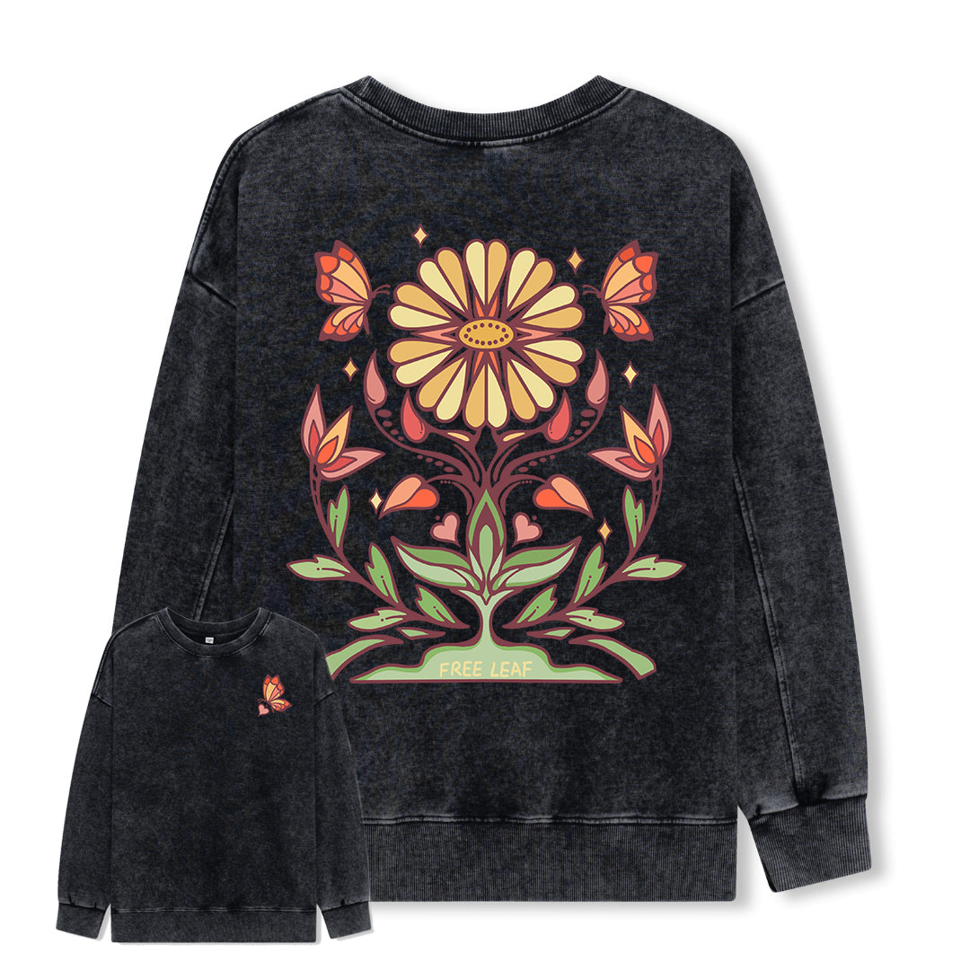 Freeleaf Elf Viligis Unisex Nature Inspired Washed Sweatshirt