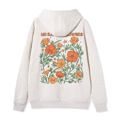 Freeleaf  No Rain No Flowers Full-Zip Back-printed Hoodie
