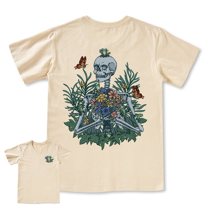 Freeleaf Rebirth in Bloom Unisex Nature Inspired V-neck Tee