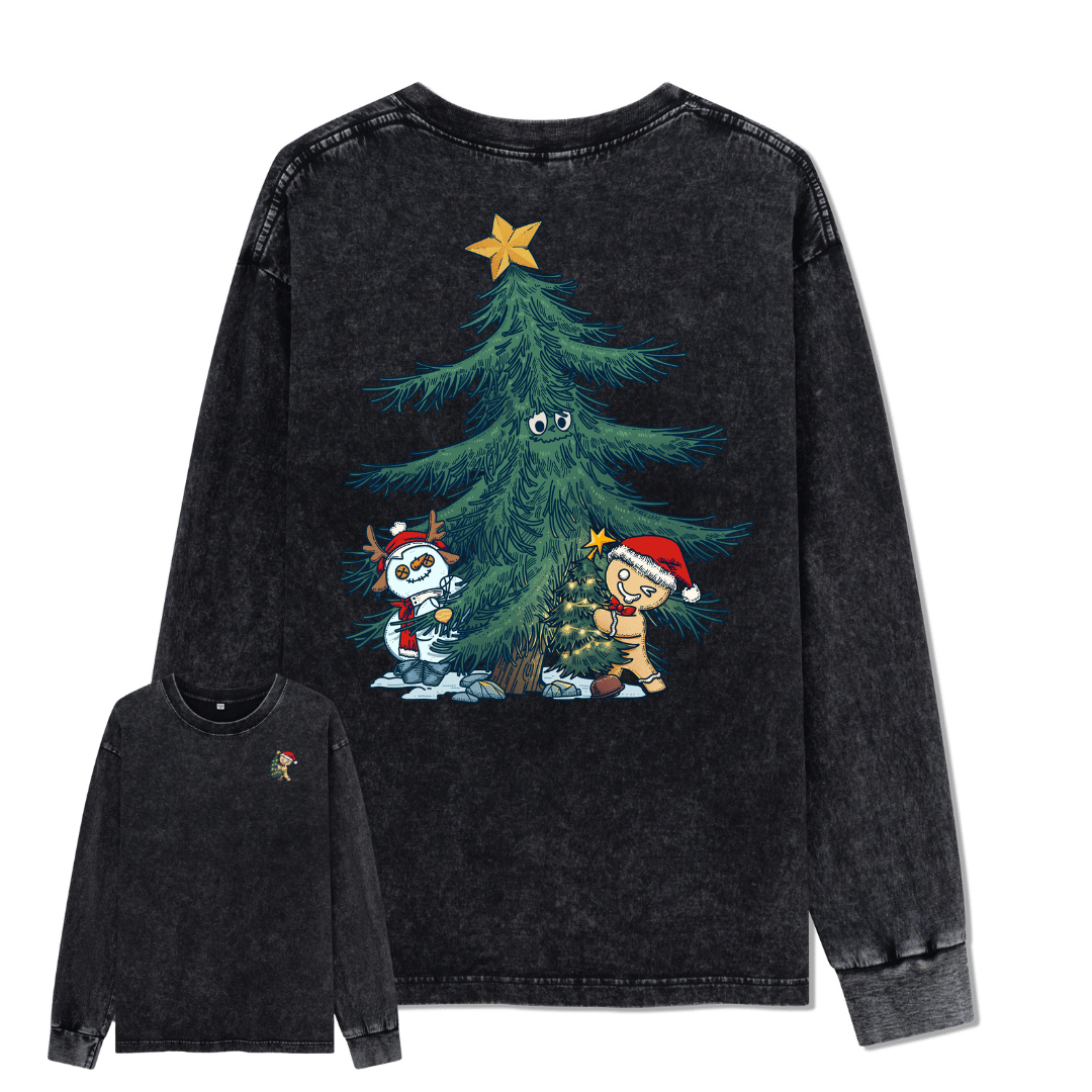 Merry Christmas Washed Long Sleeve Top