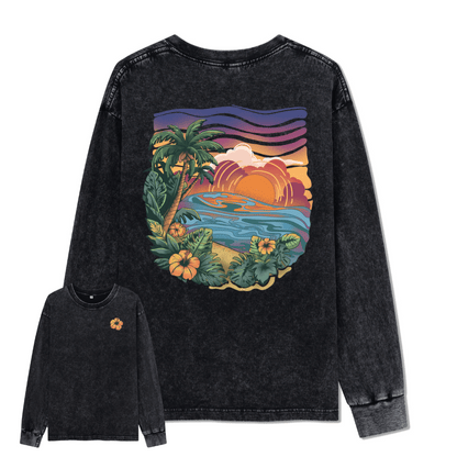Golden Beach Washed Long Sleeve Top