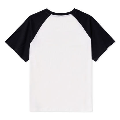 Spring Flower Front-printed Raglan Short Sleeve Top