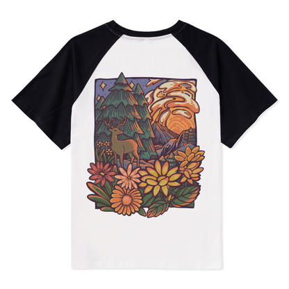 Wander In The Forest Raglan Short Sleeve Top