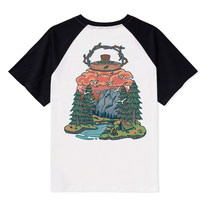 Go And Discover Raglan Short Sleeve Top