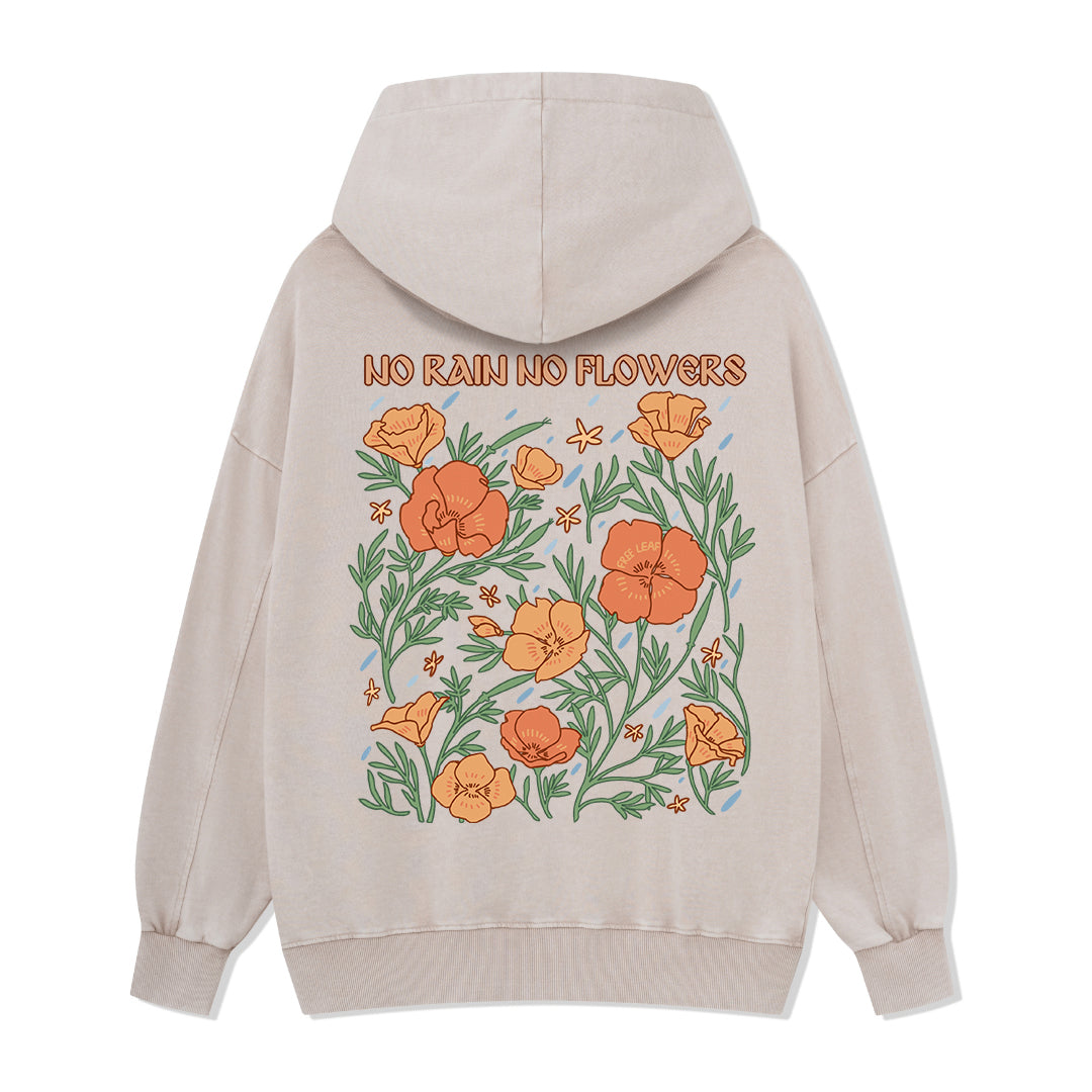Freeleaf No Rain No Flowers Unisex Back-printed Hoodie
