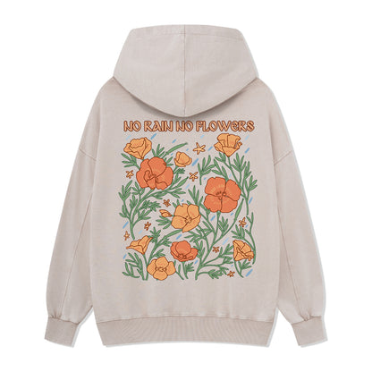 Freeleaf No Rain No Flowers Unisex Back-printed Hoodie