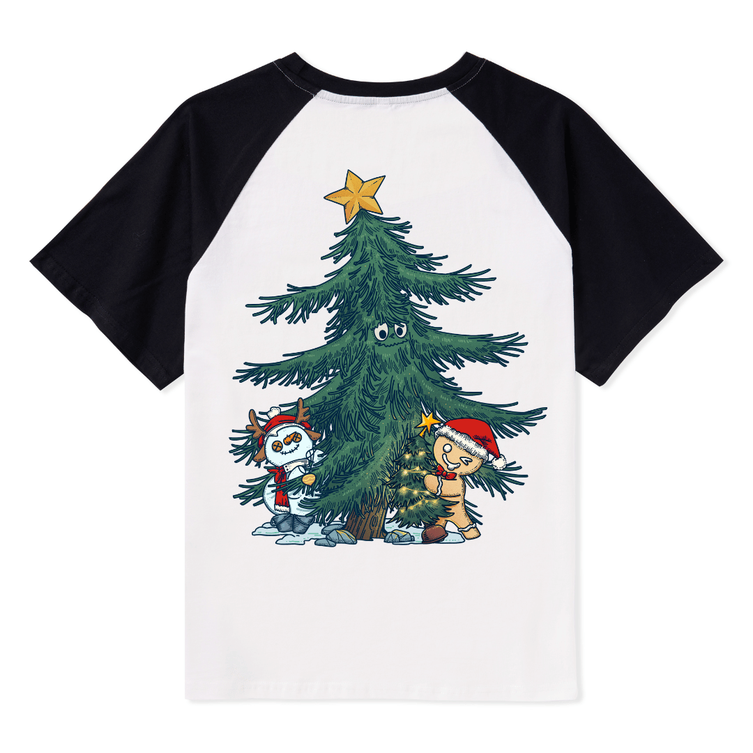 Merry Christmas Raglan Short Sleeve Top
