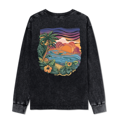 Golden Beach Washed Long Sleeve Top