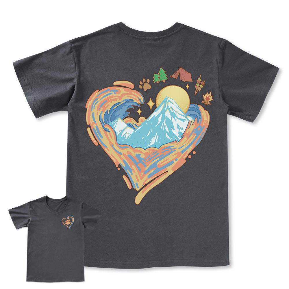 Freeleaf Heart of Wilderness Camping Unisex V-neck Tee