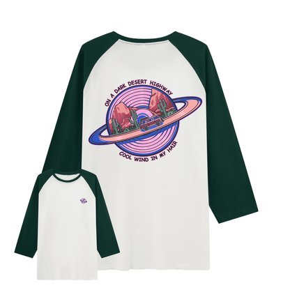 On The Road  Raglan Long Sleeve Tops
