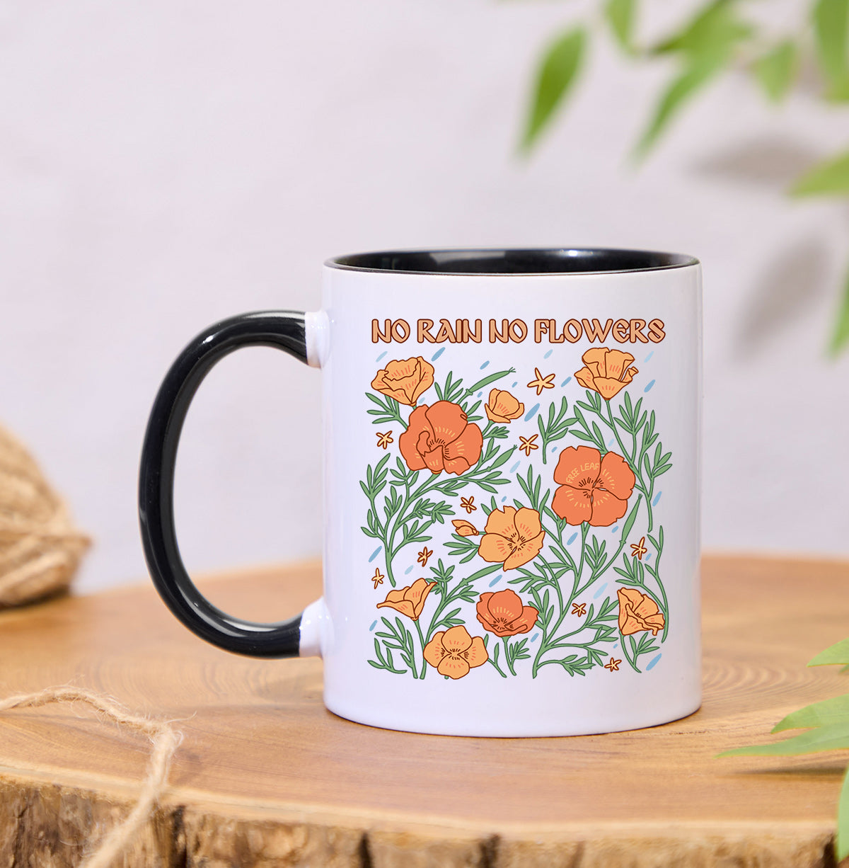 Freeleaf No Rain No Flowers Colorful Ceramic Mug