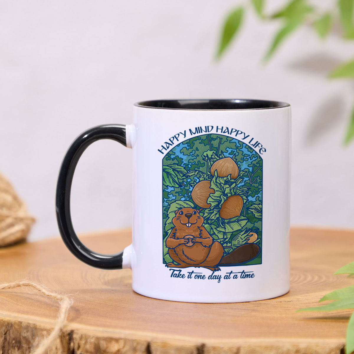 Freeleaf Mind Happy Life Colorful Ceramic Mug