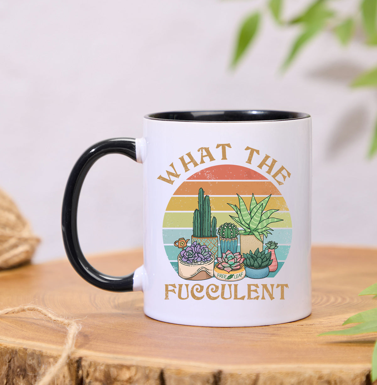 Freeleaf What the Fucculent Colorful Ceramic Mug