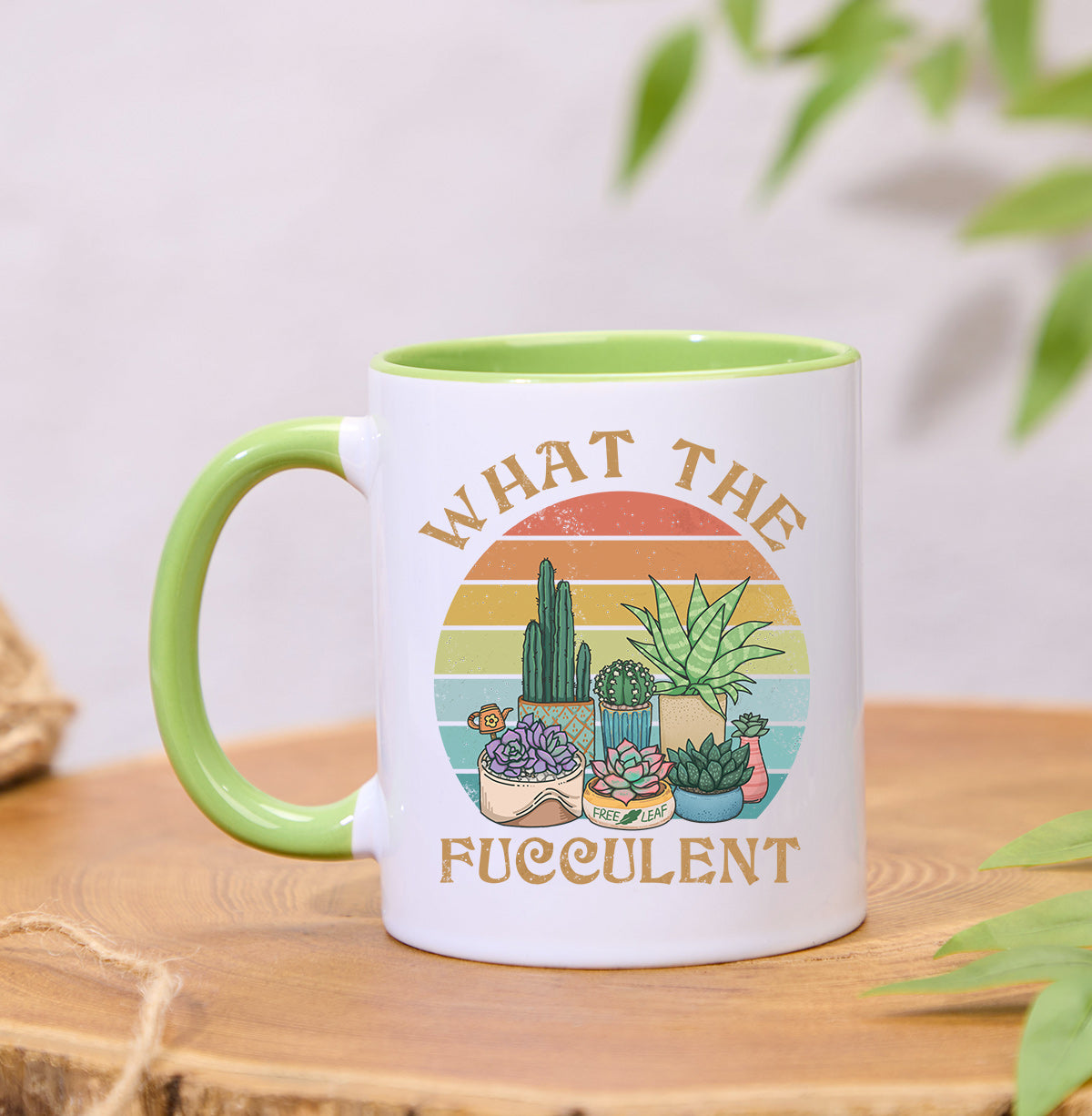 Freeleaf What the Fucculent Colorful Ceramic Mug