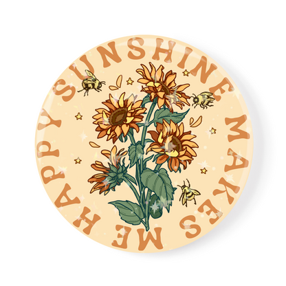 Freeleaf Sunshine Makes Me Happy Badge Pin