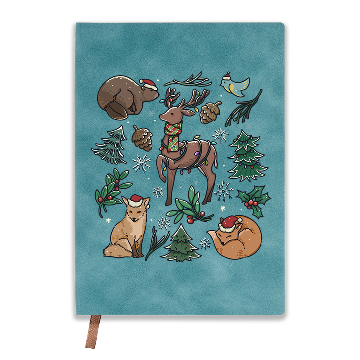 freeleaf-yellowstone-christmas-wonderland-vintage-leather-notebook