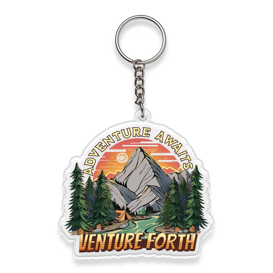 Freeleaf Adventure Awaits  Double-Sided Acrylic Keychain