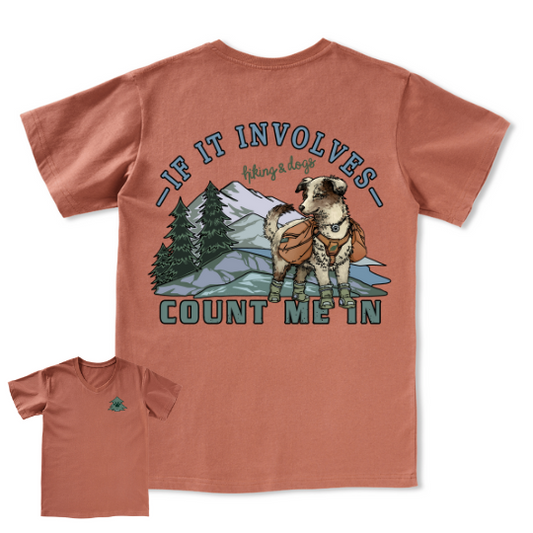 Hiking & Dogs Adventure V-neck Tee
